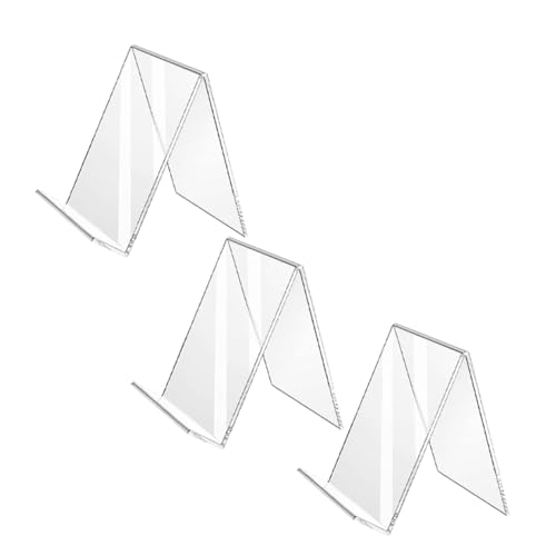 GALPADA 3 Stück Klare Acryl Buchstützen Transparenter Buchständer für Display Multifunktionaler Acrylhalter für Bücher Prospekte und Dekoration Geeignet für Büro Laden und Zuhause von GALPADA