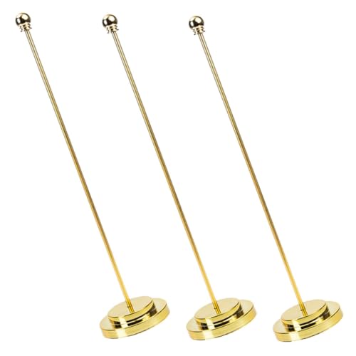 GALPADA 3 Stück Metall flaggenhalter Schreibtisch Stabile Verschleißfeste Flaggenständer Goldfarbene Basis für Büro Heimdekoration Klein und Tragbar von GALPADA