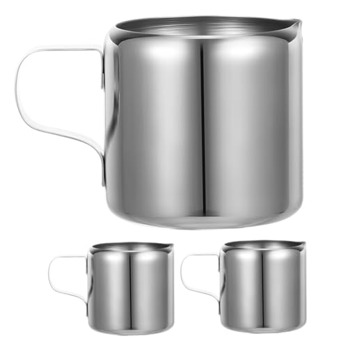 GALPADA 3 Stück Milchaufschäumer Teiliges Latte Steaming Pitcher Vielseitiger Kaffee Frothing Jug für Präzises Aufschäumen Geeignet für Espresso Latte Art Saucen Zuhause von GALPADA