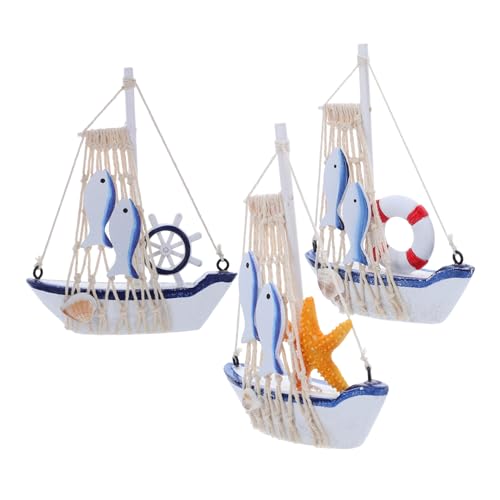 GALPADA 3 Stück Teiliges Holz Segelboot Modell Mediterraner Vintage Stil Handgeschnitzt Natürliche Holzdeko Für Wohnzimmer Büro Strand Meer Thema Küstenstil Ornamente GALPADA 3 Stück Teiliges Holz Segelboot Modell Mediterraner Vintage Stil Handgeschnitzt Natürliche Holzdeko Für Wohnzimmer Büro Strand Meer Thema Küstenstil Ornamente von GALPADA