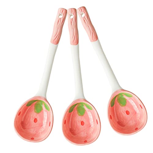 GALPADA 3 Stück Keramik Obstform Löffel Kleine Dessertlöffel für Eis und Suppe Ergonomischer Griff Kreatives Design für Haus und Gastronomie GALPADA 3 Stück Keramik Obstform Löffel Kleine Dessertlöffel für Eis und Suppe Ergonomischer Griff Kreatives Design für Haus und Gastronomie von GALPADA