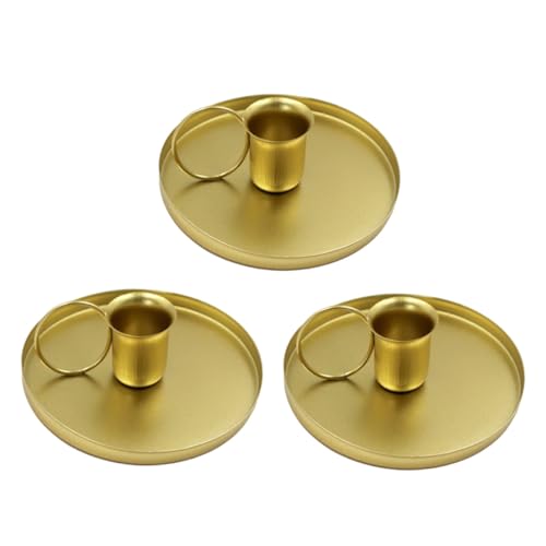 GALPADA 3 Stück Teiliges Metall Kerzenhalter Retro Design Vintage Kerzenständer für Stabkerzen Hochzeit Tischdekoration Wohnzimmer Büro Zubehör von GALPADA