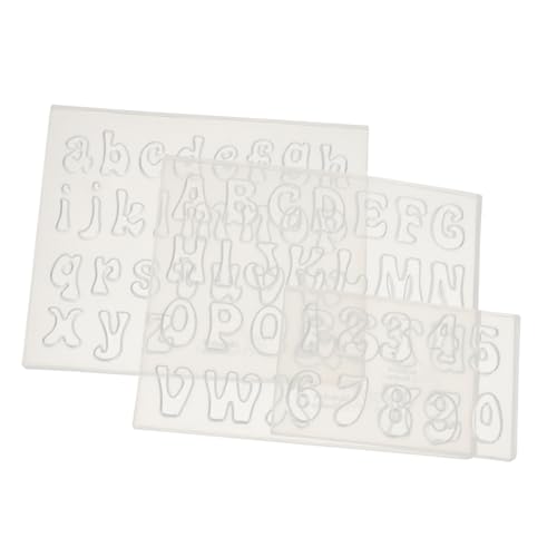 GALPADA 3 Stück Teiliges Silikon DIY Epoxidharz Formset Buchstaben und Zahlen Mold für Handgefertigte Dekorationen Transparent Wiederverwendbar Leicht zu Reinigen für Kreative von GALPADA
