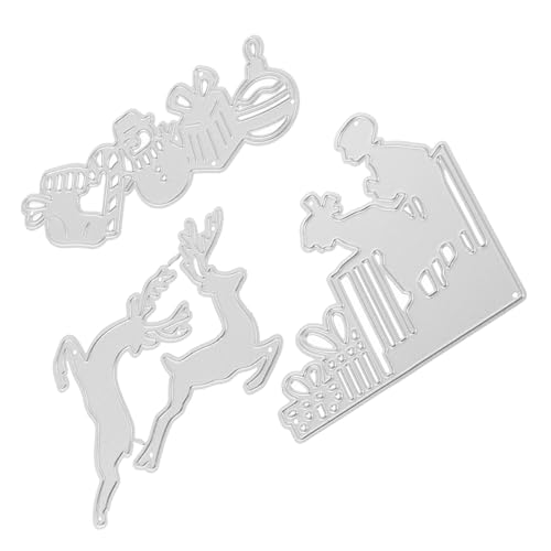 GALPADA 3 Stück Teiliges Weihnachts Stanzschablonen aus Langlebigem Carbonstahl Filigrane Schneidformen mit Geometrischen Motiven für Scrapbooking Karten und DIY Bastelprojekte von GALPADA