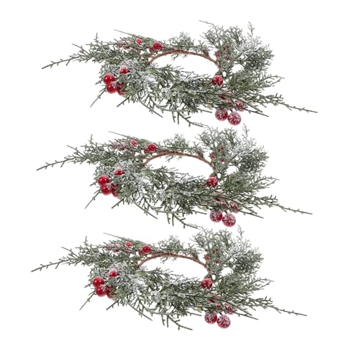 GALPADA 3 Stück Weihnachts-kerzenringe mit Roten Beeren und Künstlichen Tannenzweigen Vielseitig für Stumpen Teelichter Wiederverwendbarer Mini-Kranz für Festliche Tisch Fensterdekoration GALPADA 3 Stück Weihnachts-kerzenringe mit Roten Beeren und Künstlichen Tannenzweigen Vielseitig für Stumpen Teelichter Wiederverwendbarer Mini-Kranz für Festliche Tisch Fensterdekoration von GALPADA