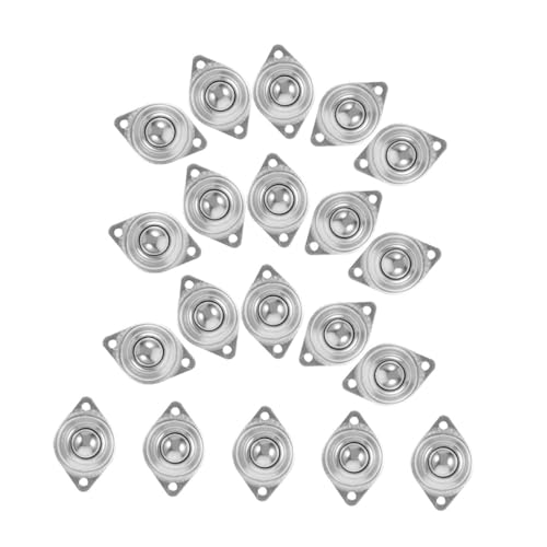 GALPADA 30 Stück Teiliges Kugelrollen mit Stahlkugellagern Drehbare Möbelrollen für Babybett und Müllbehälter Langlebige Low profile Stahlkugellagerrollen in Silber von GALPADA