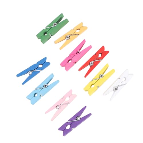 GALPADA 30stücke Fotoclips Mehrfarbige Aus Natürlichem Holz Mini-kleiderklammern Für Papiernachrichten Fotoklammern Holzklammern Wäscheklammern Nachrichtenklammern Büroklammern von GALPADA