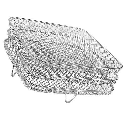 GALPADA 3Stücke Teiliges Edelstahlluftfritteuse Rack Stapelbares Dehydrations und Grillständer Zubehör für Heißluftfritteusen Multifunktional und Langlebig zum Kochen und Dämpfen GALPADA 3Stücke Teiliges Edelstahlluftfritteuse Rack Stapelbares Dehydrations und Grillständer Zubehör für Heißluftfritteusen Multifunktional und Langlebig zum Kochen und Dämpfen von GALPADA