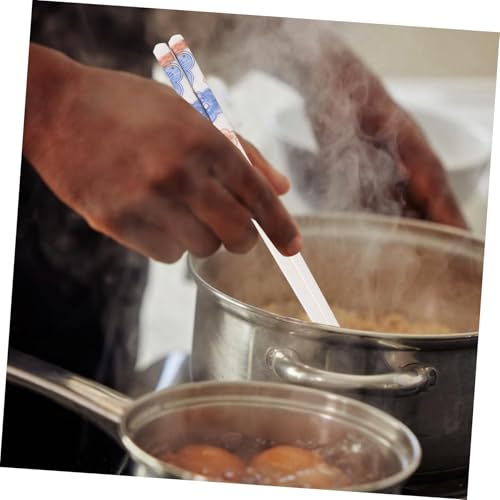 GALPADA 4 Paare Anti rutsch Keramik Essstäbchen Japanischer Stil Wiederverwendbar Haushalts Essstäbchen Weißes Besteck Rutschfeste Porzellan Stäbchen für Asiatische Küche und von GALPADA