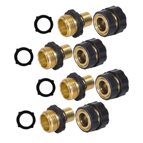 GALPADA 4 Sätze Gartenschlauch Schnellverbinder Schnellkupplung Schlauchadapter Männlich Weiblich Langlebig Dicht Garten Bewässerung Autowäsche von GALPADA