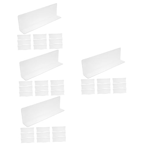 GALPADA 4 Sätze Trennwand Schrankorginzer Organizer Für Schrank Regalteiler Für Drahtregale Schubladen-Organizer Fall Warenteiler in L-Form Klare Schrankteiler PVC Transparent 10 Stück * 4 von GALPADA