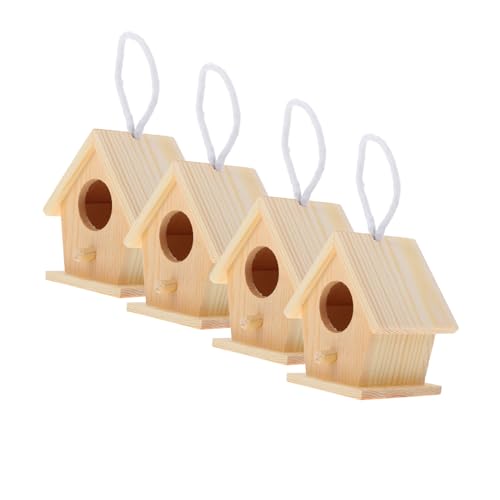 GALPADA 4 Stück DIY Vogelhaus aus Unbehandeltem Holz zum Bemalen Mini Hängende Vogelhäuser für Draußen Sicherer Nistplatz für kleine Vögel Platzsparend Leicht und Tragbar für Garten und GALPADA 4 Stück DIY Vogelhaus aus Unbehandeltem Holz zum Bemalen Mini Hängende Vogelhäuser für Draußen Sicherer Nistplatz für kleine Vögel Platzsparend Leicht und Tragbar für Garten und von GALPADA