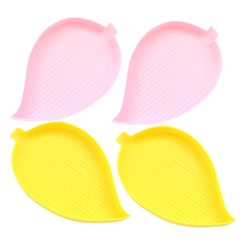 GALPADA 4 Stück Diamant Malwerkzeug Teiliges Rhinestone Aufbewahrungs Tablett für DIY Kunst Geeignet für Diamantbilder Nagelkunst Stickerei und Mehr Gelben und Pinken Blättern von GALPADA