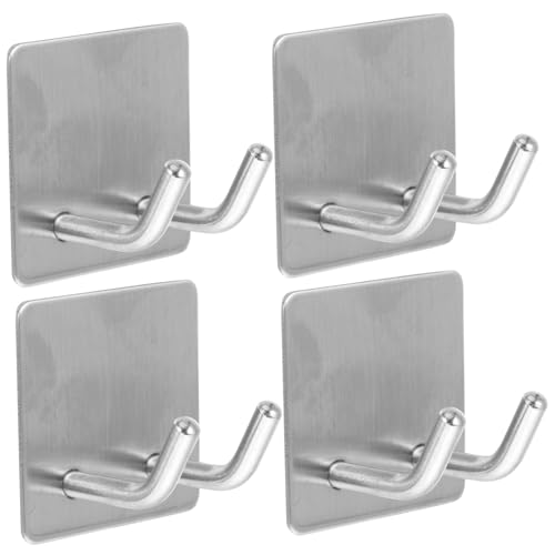 GALPADA 4 Stück Edelstahl Klebehaken Doppelte Wandhaken ohne Bohren Selbstklebend Vielseitig für Kleidung Handtücher Mäntel Einfache Montage Glatten Oberflächen Langlebig und Rostfrei GALPADA 4 Stück Edelstahl Klebehaken Doppelte Wandhaken ohne Bohren Selbstklebend Vielseitig für Kleidung Handtücher Mäntel Einfache Montage Glatten Oberflächen Langlebig und Rostfrei von GALPADA