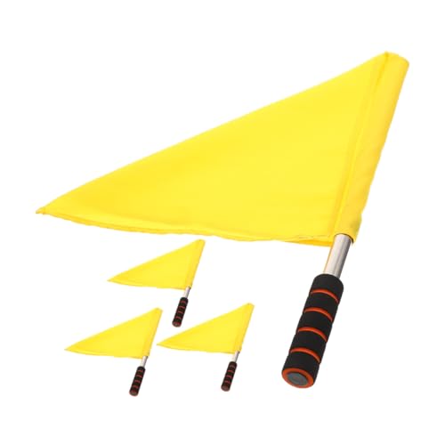 GALPADA 4 Stück Handgehaltene Kleine Signalfahnen Gelb aus Verschleißfestem für Sport Parade Schiedsrichter und Partydeko Leicht Langlebig und Praktisch von GALPADA