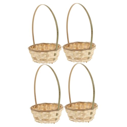 GALPADA 4 Stück Handgewebte Körbe mit Henkel Natürlicher Aufbewahrungskorb für Blumen Obst Eier Leicht und Tragbar Vielseitiger Blumenkorb und Dekoration für Zuhause und Picknick GALPADA 4 Stück Handgewebte Körbe mit Henkel Natürlicher Aufbewahrungskorb für Blumen Obst Eier Leicht und Tragbar Vielseitiger Blumenkorb und Dekoration für Zuhause und Picknick von GALPADA