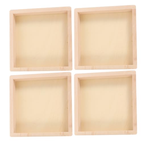 GALPADA 4 Stück Holzpuzzle Aufbewahrungstabletts Praktische Stapelbare Sortierbehälter für Bauklötze Leicht und Robust für Zuhause und Bastelprojekte von GALPADA