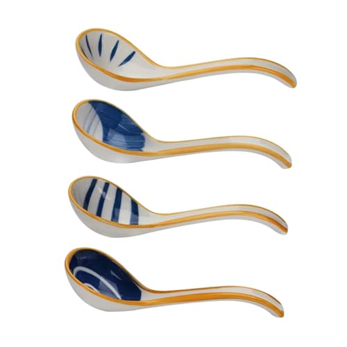 GALPADA 4 Stück Keramik Suppenlöffel Japanischer Stil Lebensmittelechte Porzellan Löffel Hitzebeständig Ergonomisch Geformt für Dumplings Asiatische Gerichte Geschenkoption GALPADA 4 Stück Keramik Suppenlöffel Japanischer Stil Lebensmittelechte Porzellan Löffel Hitzebeständig Ergonomisch Geformt für Dumplings Asiatische Gerichte Geschenkoption von GALPADA