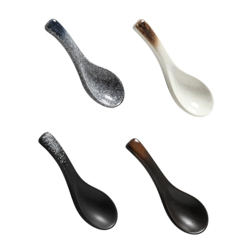 GALPADA 4 Stück Keramische Löffel im Retro Stil Asiatische Suppenlöffel für Kreative Gerichte für Restaurants und Familienessen GALPADA 4 Stück Keramische Löffel im Retro Stil Asiatische Suppenlöffel für Kreative Gerichte für Restaurants und Familienessen von GALPADA