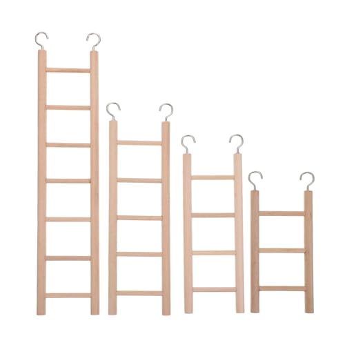 GALPADA 4 Stück Kletterleiter aus Holz für Vögel Hängende Treppe für Papageien Sittiche und Andere Kleintiere Klettern und Fördert die Bewegung und Spaß GALPADA 4 Stück Kletterleiter aus Holz für Vögel Hängende Treppe für Papageien Sittiche und Andere Kleintiere Klettern und Fördert die Bewegung und Spaß von GALPADA