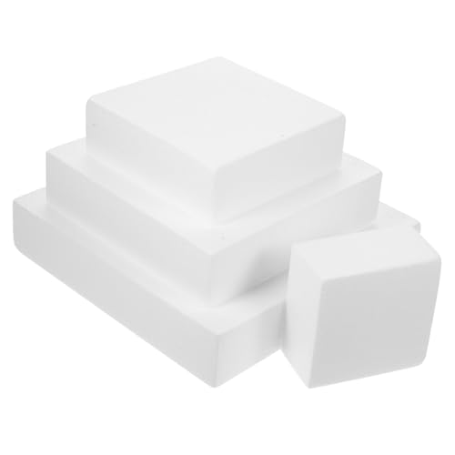 GALPADA 4 Stück Kuchenrohrpraxisform Kuchenform Kuchendekoration Tortenattrappen Aus Polystyrol Würfel Kuchenmodell Üben Mit Kuchenmodelle Backen Kuchendummies Backen Quadrate Weiß Schaum von GALPADA
