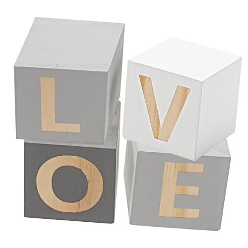 GALPADA 4 Stück Love Holzblock Dekoration Nordic Style Home Blocks Ornament in Frischen Farben für Wohnzimmer Bücherregal Schreibtisch Stilvolle Heimkunst Dekorative Würfel für GALPADA 4 Stück Love Holzblock Dekoration Nordic Style Home Blocks Ornament in Frischen Farben für Wohnzimmer Bücherregal Schreibtisch Stilvolle Heimkunst Dekorative Würfel für von GALPADA