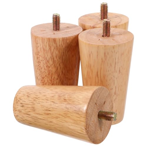 GALPADA 4 Stück Massive Holz Möbelbeine mit Schrauben Stabile Sofafüße Ersatzfüße für Sofa Bett Schrank Stuhl Tv Schrank Nachttisch Einfach Montierbar von GALPADA