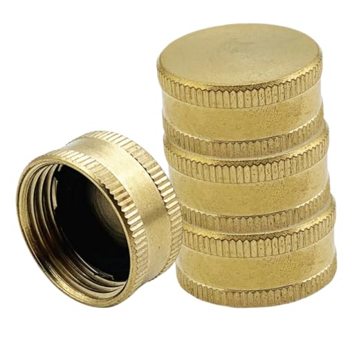 GALPADA 4 Stück Messing Garten Schlauch Endkappe Stopfen Weiblicher Anschluss Wetterfeste Verschlusskappe für Bewässerung Sprinkler Brause Einfache Befestigung ohne Werkzeug von GALPADA