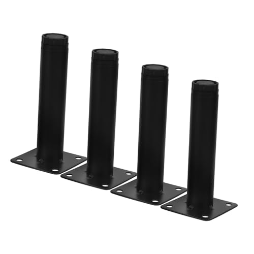 GALPADA 4 Stück Metallmöbelfüße Stabile Möbelfüße mit Rutschfesten Pads Höhenverstellbare Ersatzbeine für Sofa Tv Schrank Kommode und Couchtisch Kratzschutz für Böden von GALPADA