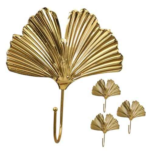 GALPADA 4 Stück Nordische Wandhaken Ginkgo aus Robustem Metall Multifunktionale Dekorative Garderobenhaken für Schlüssel Mäntel Hüte Einfach zu Montieren Verschleißfest GALPADA 4 Stück Nordische Wandhaken Ginkgo aus Robustem Metall Multifunktionale Dekorative Garderobenhaken für Schlüssel Mäntel Hüte Einfach zu Montieren Verschleißfest von GALPADA