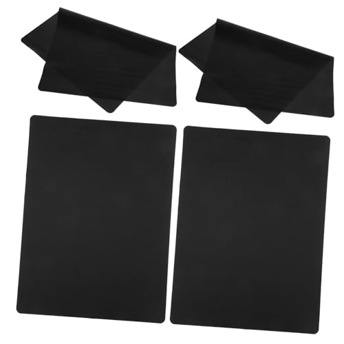 GALPADA 4 Stück Silikon Tischmatte rutschfest Und Hitzebeständig 400 Stück 0,55mm Für Esstisch Küchenarbeitsplatten Wiederverwendbar Schwarz von GALPADA