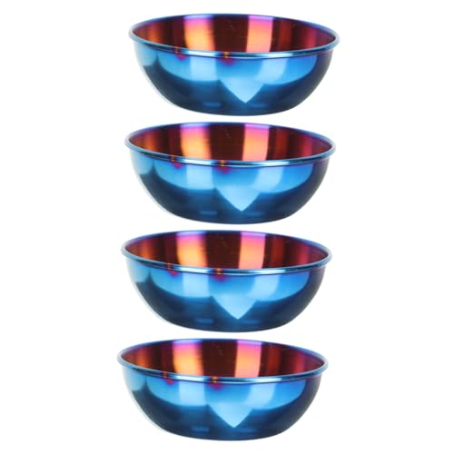 GALPADA 4 Stück Teiliges Dipschalen Rund Kompakt Vielseitig für Saucen Snacks Obst Familien Restaurant Stilvolle Gewürzschalen Elegantem Blau von GALPADA