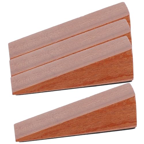GALPADA 4 Stück Teiliges Holz Türkeil Dreieckiger Türstopper mit Rutschfestem Boden ohne Bohren Sicherer Türhalter für Fliesen Teppich als Türkickstand und Haus Sicherheitsstopper von GALPADA