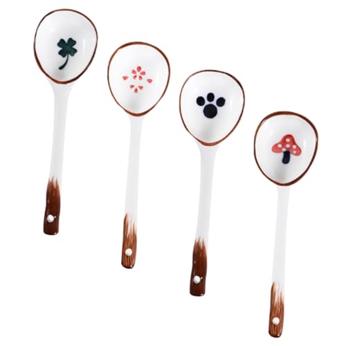 GALPADA 4 Stück Teiliges Keramische Reislöffel mit Langem Griff Glatte Oberfläche Handlich und Langlebig Japanisch Inspiriert für Porridge Suppe und Dessert Stilvolle GALPADA 4 Stück Teiliges Keramische Reislöffel mit Langem Griff Glatte Oberfläche Handlich und Langlebig Japanisch Inspiriert für Porridge Suppe und Dessert Stilvolle von GALPADA