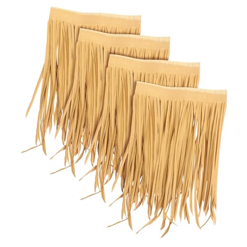 GALPADA 4 Stück Teiliges Künstliches Strohdach Simuliertes Reetdach UV beständig Wetterfest für Garten Terrasse Sommerdeko Rustikal Bauernhaus Flair von GALPADA