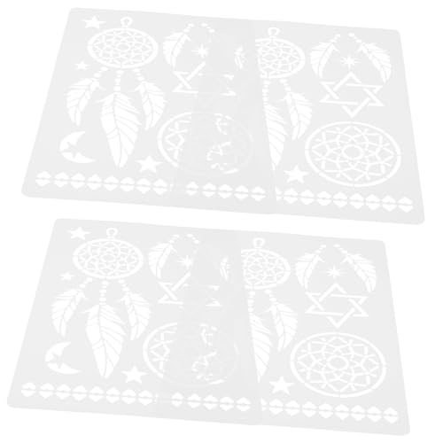 GALPADA 4 Stück Teiliges Mandala Schablonen Pet Material Wiederverwendbar Glatte Kanten Malerschablonen für Wand Boden Fliesen DIY Dekorative Graffiti Wandbemalung von GALPADA