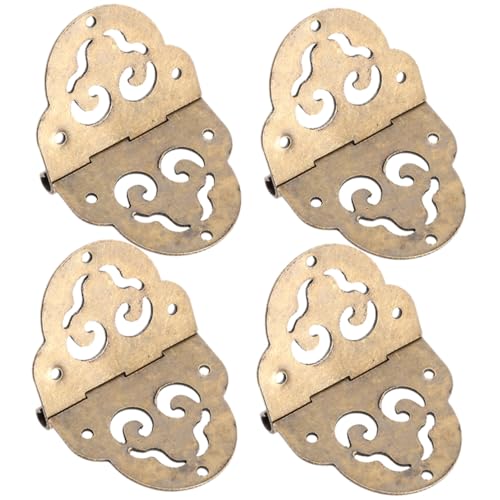 GALPADA 4 Stück Teiliges Mini Klappenscharniere aus Kupfer für Holzboxen Retro Stil Hohe Härte Geeignet für Schmuckkästchen Kleine Möbel DIY Stabile Funktion und Einfache Montage von GALPADA