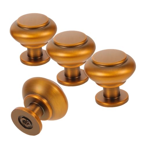 GALPADA 4 Stück Teiliges Möbelgriff aus Zinklegierung Einzelnes Loch Rutschfester Vintage-schrankgriff für Kommode Küchenschrank Kleiderschrank Ergonomisch Einfach zu Montieren Goldfarbene von GALPADA
