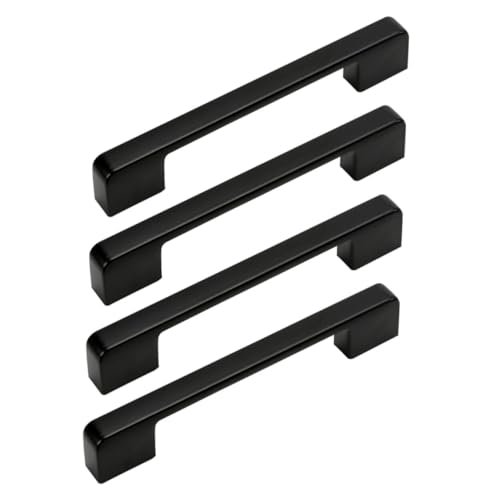 GALPADA 4 Stück Teiliges Schrankgriffe aus Metall für Küchenschränke und Schwarz Türgriffe mit Ergonomischer Form Langlebig Einfach zu Montieren für Möbel und Türen Geeignet von GALPADA