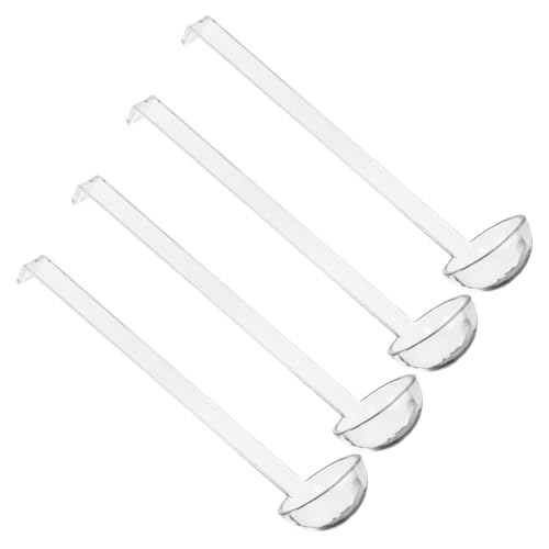 GALPADA 4 Stücke Kleine Transparente Schöpflöffel mit Langem Griff aus Wiederverwendbarem Kunststoff Ergonomisch für Catering Partys Dressings Saucen Fruchtsäfte Vakuum-kochbehälter von GALPADA