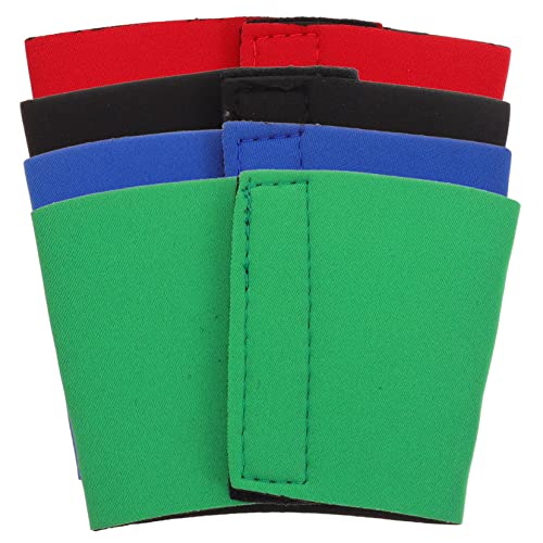 GALPADA 4Stücke Hitzebeständige Neopren Tassenhülle Effektive Wärmeisolierung für Kaffee und Teebecher Fingerverbrennungsschutz Langlebig und Vielseitig Einsetzbar Schwarz Rot von GALPADA