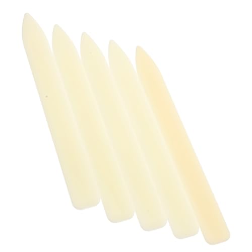 GALPADA 5 Stück Knife Torschütze Knochen Ordner-Tool Falten Karton Werkzeug Brieföffner Umschlagschneider Papierhandwerk Vorräte Handwerkstools Bone Folder Papierfalter Plastik Beige von GALPADA