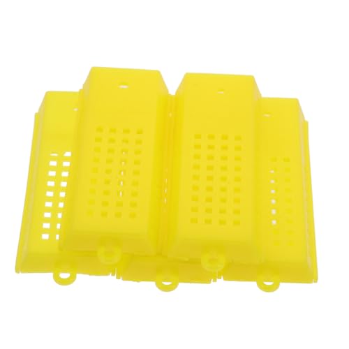 GALPADA 5 Stück Teiliges Gelbe Kunststoff Bienenkönigin Käfige Vielseitige Aufzucht und Transportkäfige Leichtes Imkereigerät für Effiziente Bienenzucht und Versand Tragbar für Outdoor von GALPADA