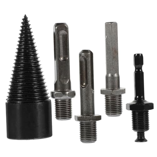 GALPADA 5 Stück Teiliges Holzspalter bohrerset aus Verschleißfestem Kohlenstoffstahl Hochharter Vibrationsbeständiger Spaltbohrer für Brennholz Kompatibel mit Bohrmaschinen zur Schnellen von GALPADA