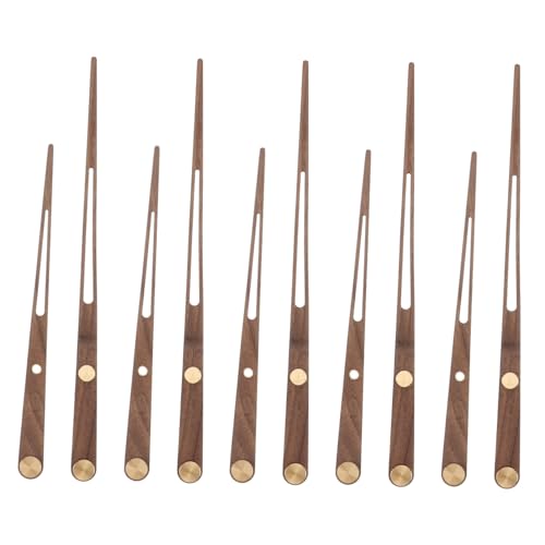 GALPADA 5 Stück Teiliges Langlebiger Großer Zeiger aus Walnussholz und Messing für DIY Uhren Kompatibel Klassische Farbe für Reparatur und Individuelle Wanduhren von GALPADA