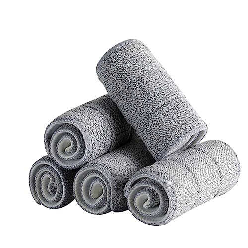GALPADA 5 Stück wasserabsorbierendes Tuch Reinigung Boden Bad Mops Wischpads aus Mikrofaser Moppköpfe nass Trübsal blasen Wischkopf Ersatztuch Push-Mopp-Tuch Wischzubehör Wischtuch Grau von GALPADA