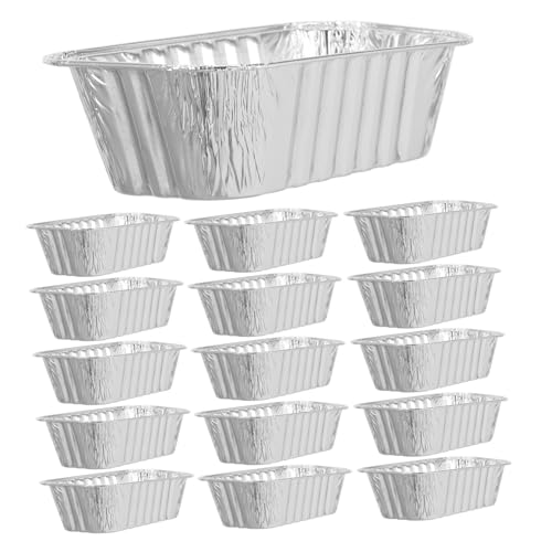 GALPADA 50 Stück Aluminium Backformen Rechteckige Folienformen für Brot Kuchen Backblech Hitzebeständig Lebensmittelecht Leicht und Kompakt für Ofen und Catering von GALPADA