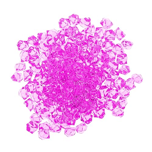 GALPADA 500 Stück Simulation zerbrochener Eiswürfel gefälscht Eiskläger für Partys zerquetscht Vase Farbe mit Eiswürfel zur Dekoration Künstliche Eiswürfel Dekorative Kristalle Acryl Rosig von GALPADA