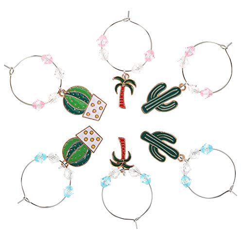 GALPADA 6 Stück Hawaii Stil Kaktus Weinbecher Ringe Weinglas Markierungen für Partys Hochzeiten und Feiern Langlebige und Stilvolle Glasmarkierer GALPADA 6 Stück Hawaii Stil Kaktus Weinbecher Ringe Weinglas Markierungen für Partys Hochzeiten und Feiern Langlebige und Stilvolle Glasmarkierer von GALPADA