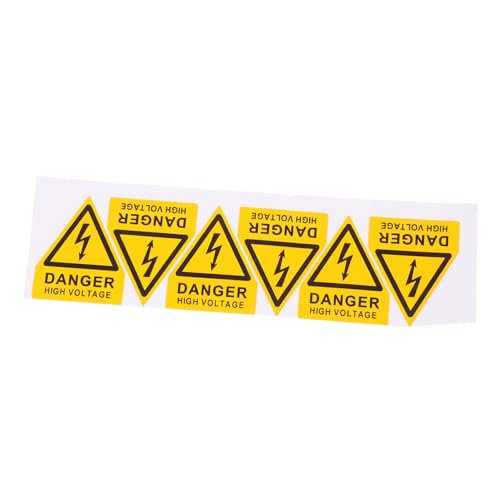 GALPADA 6 Stück Hochspannungs Warnschild Sicherheitsaufkleber für Elektrische Gefahren Klebefolie für Maschinen und Industrielle Ausrüstung Hochspannungshinweis von GALPADA